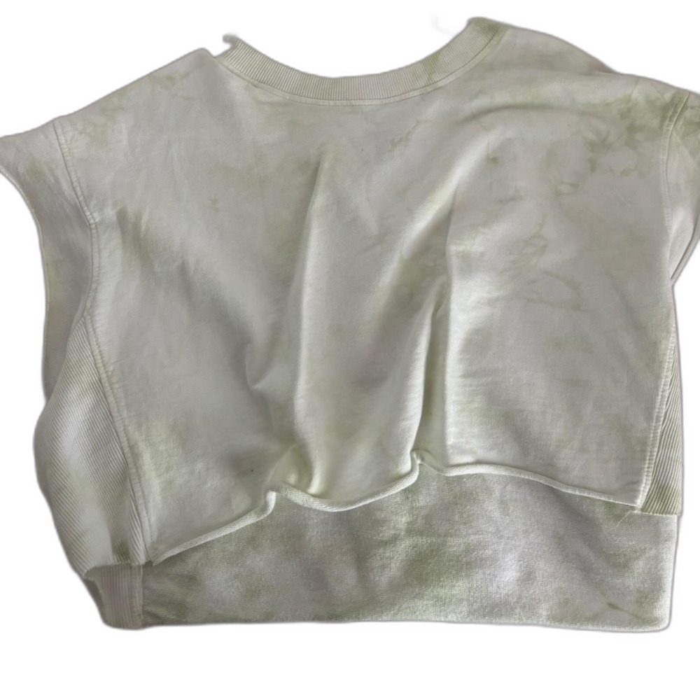 BOUTIQUE Women's Medium Green Blouse Muscle T-Shirt Tye Dye Cropped